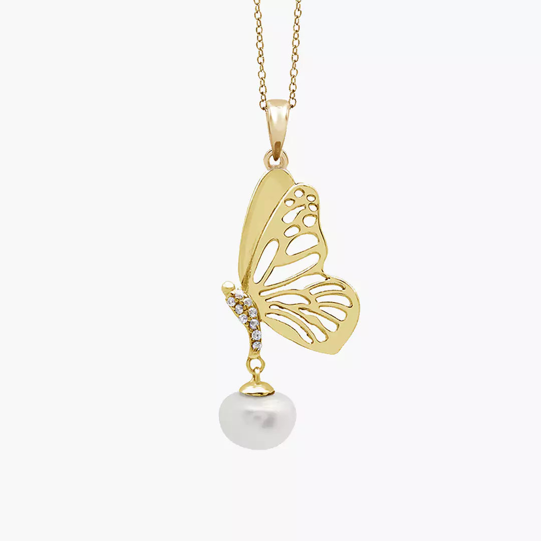 Butterfly Pearl Necklace