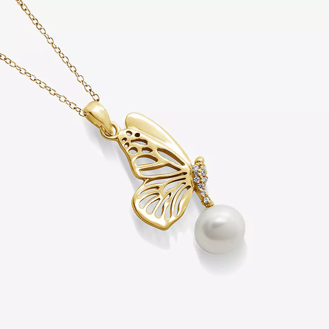 Butterfly Pearl Necklace