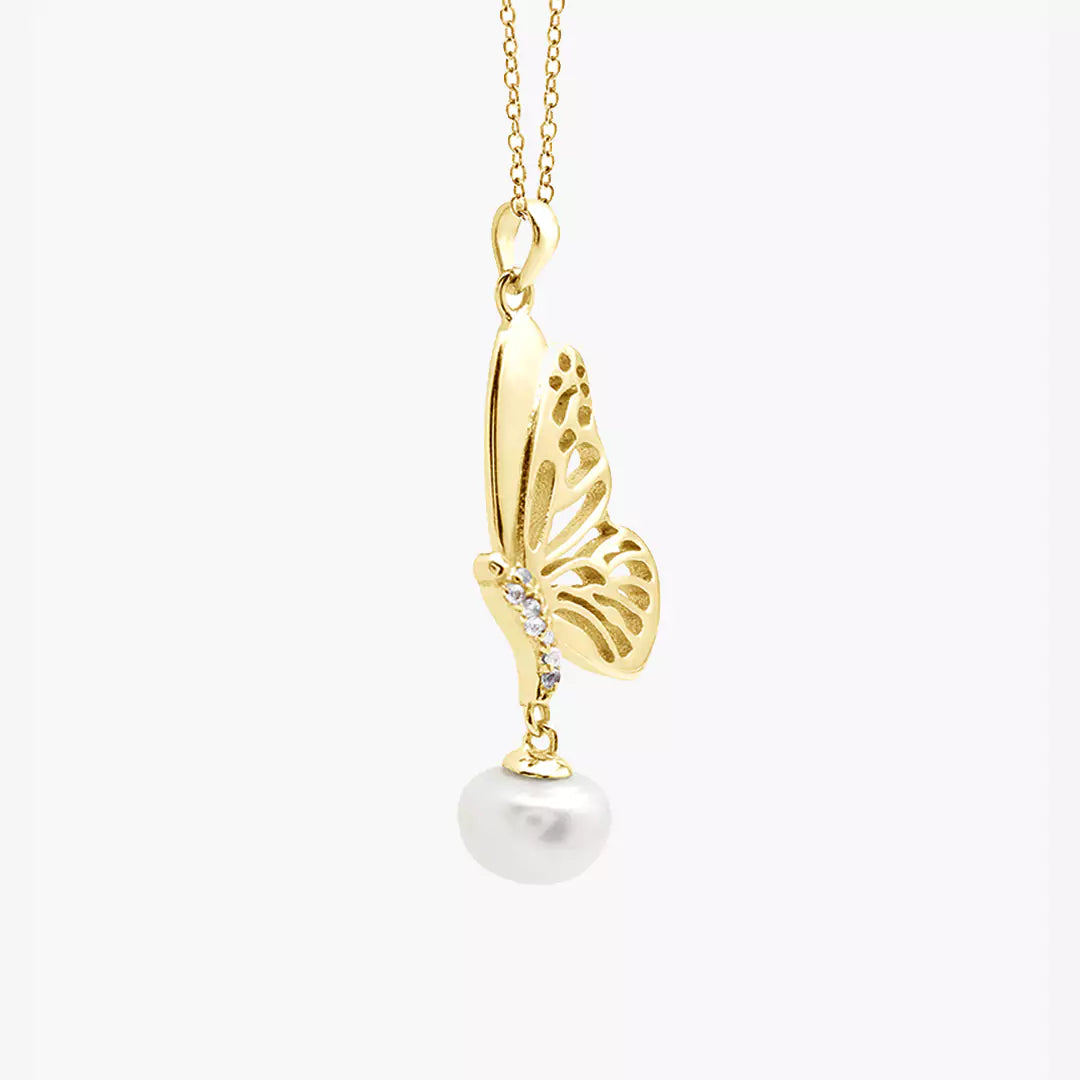 Butterfly Pearl Necklace