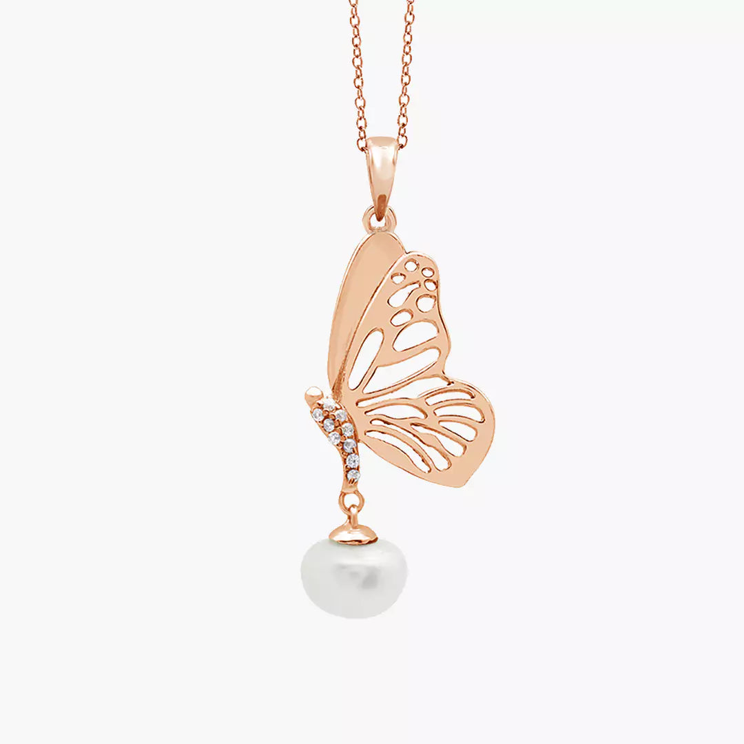 Butterfly Pearl Necklace