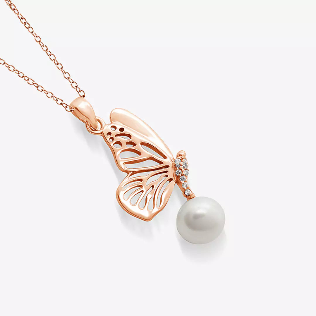 Butterfly Pearl Necklace