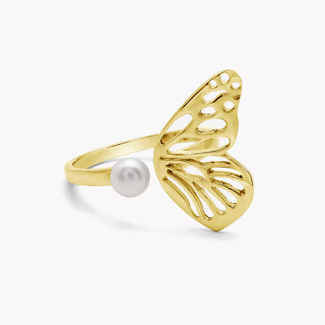 Butterfly Pearl Ring