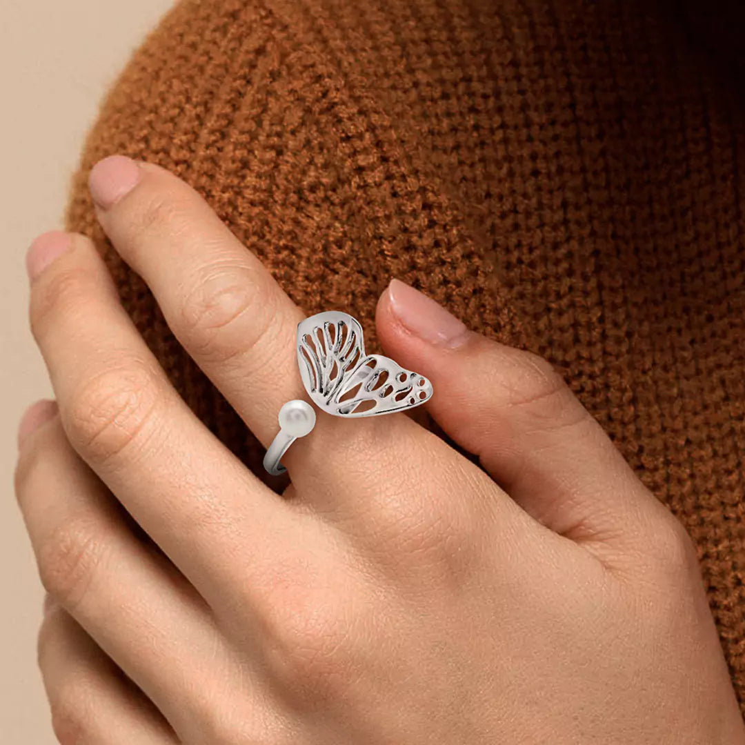 Butterfly Pearl Ring