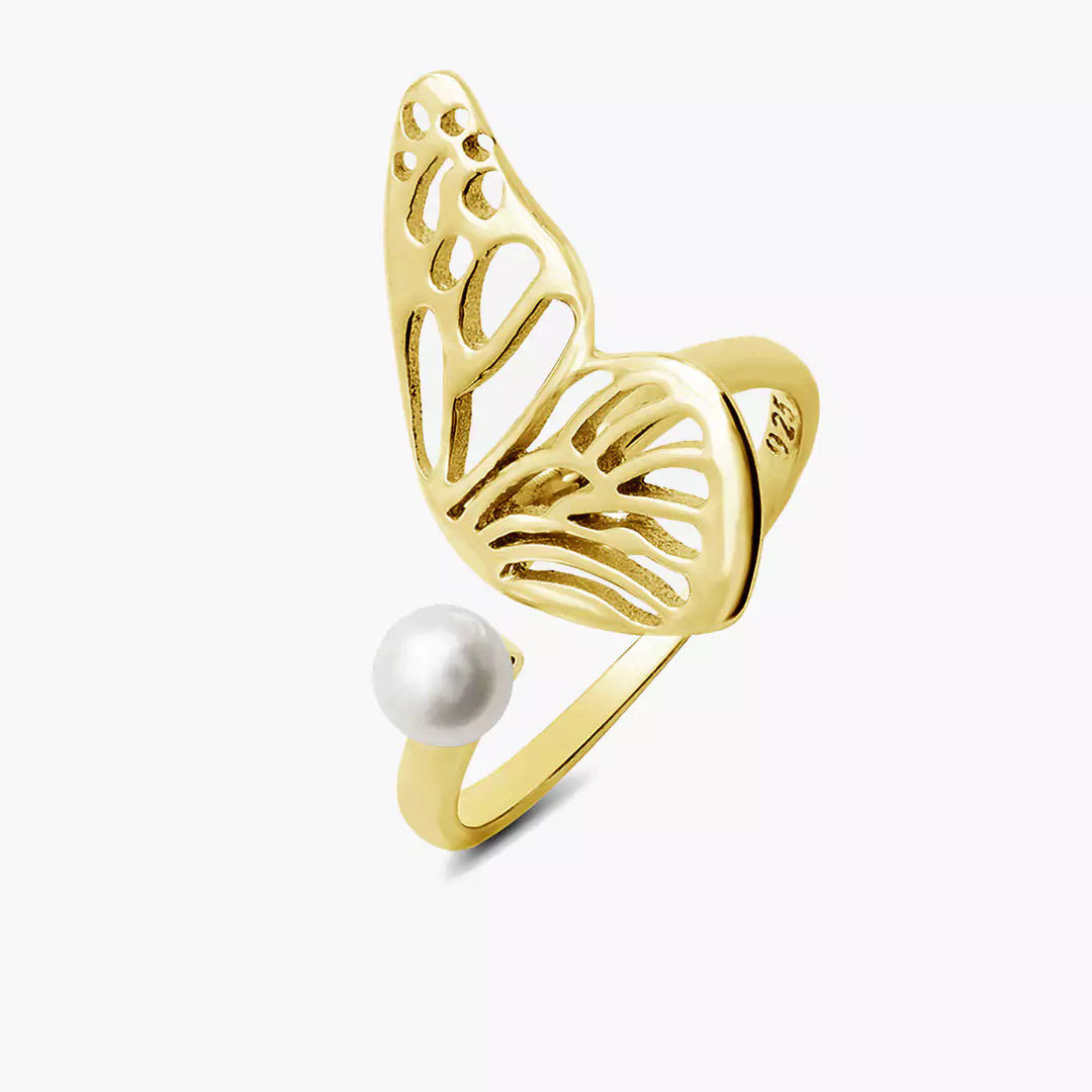 Butterfly Pearl Ring