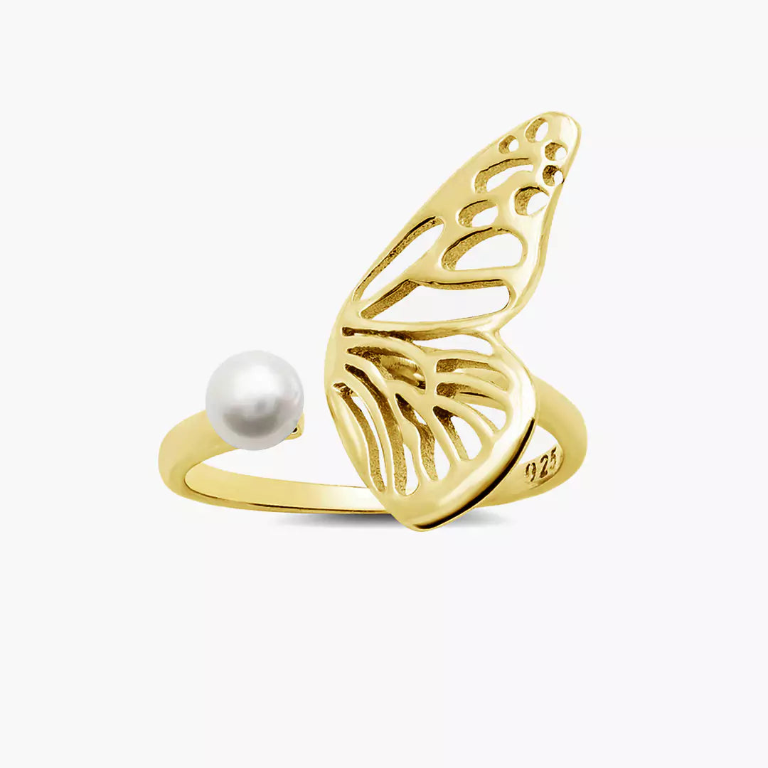 Butterfly Pearl Ring