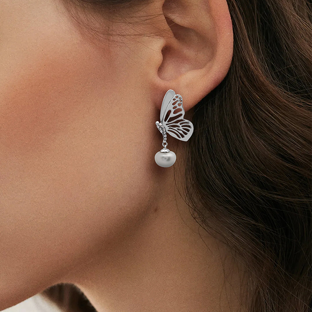 Butterfly Pearl Earrings
