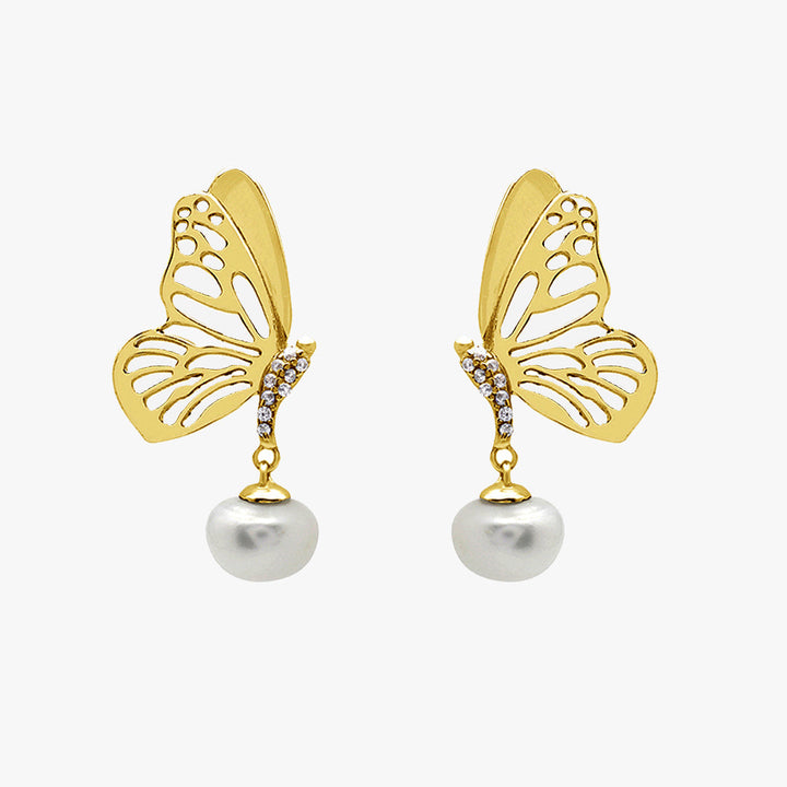 Butterfly Pearl Earrings