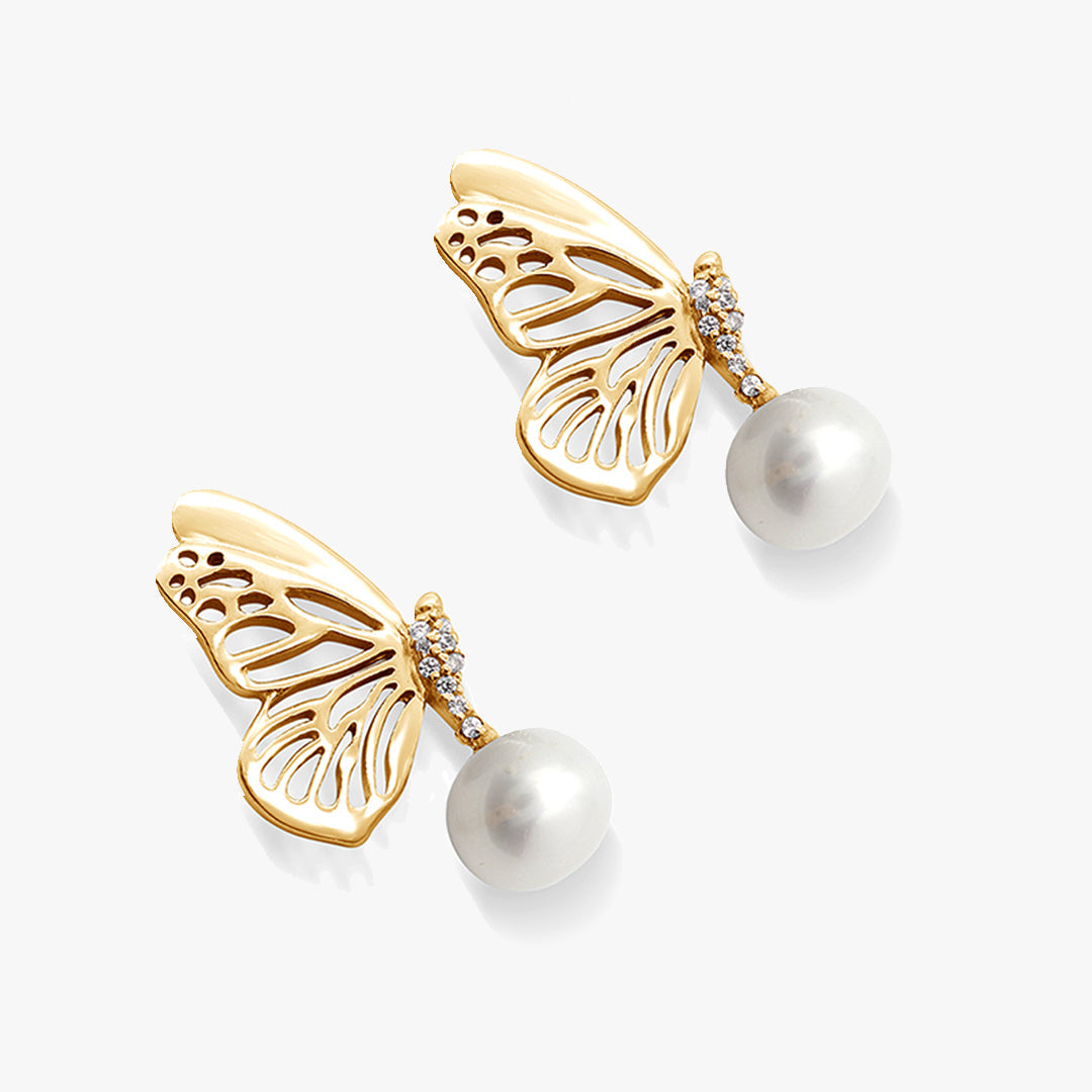 Butterfly Pearl Earrings