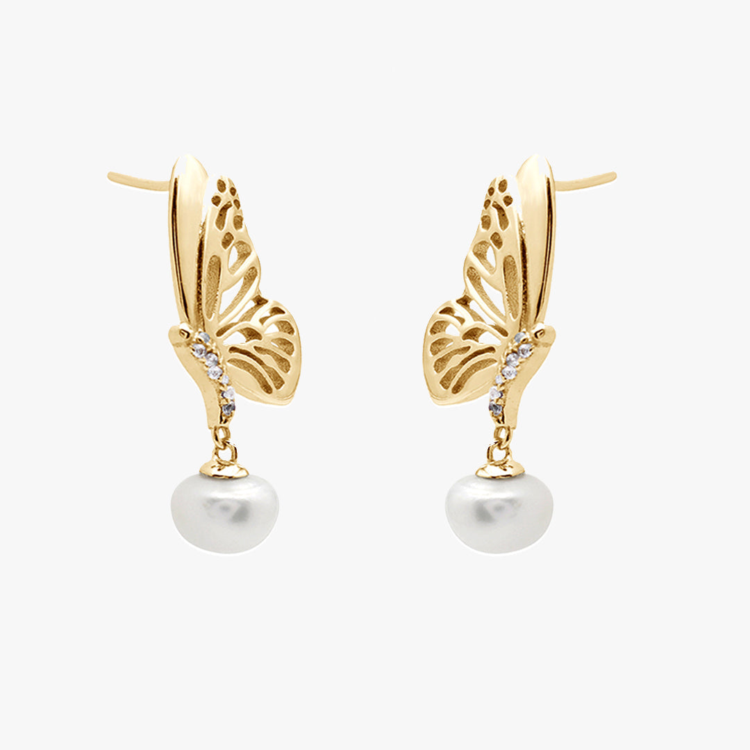 Butterfly Pearl Earrings