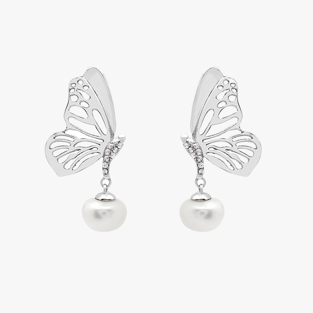 Butterfly Pearl Earrings