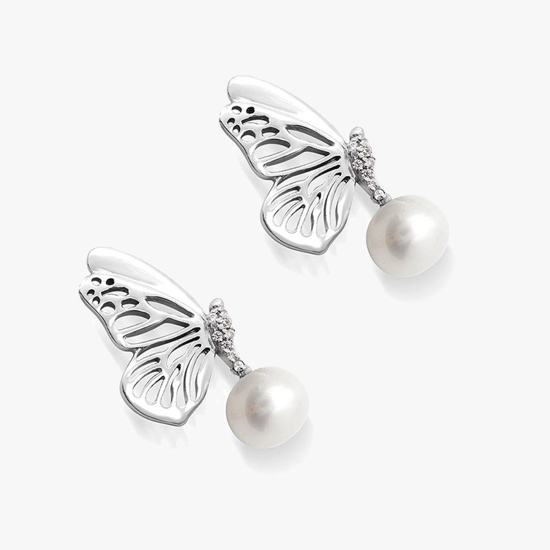 Butterfly Pearl Earrings