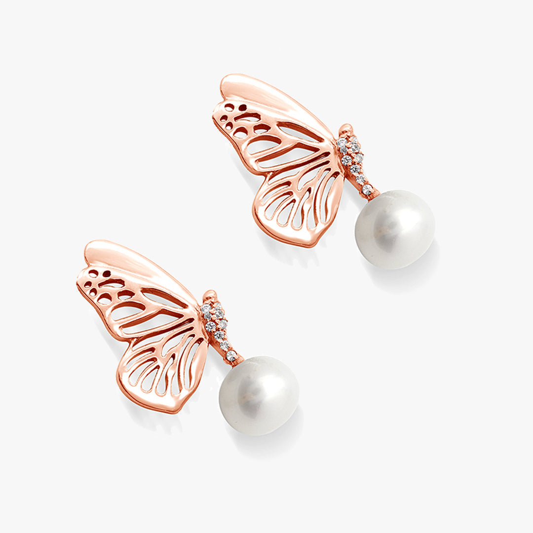 Butterfly Pearl Earrings