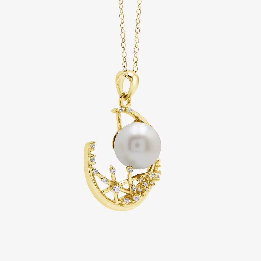 Crescent Pearl Necklace