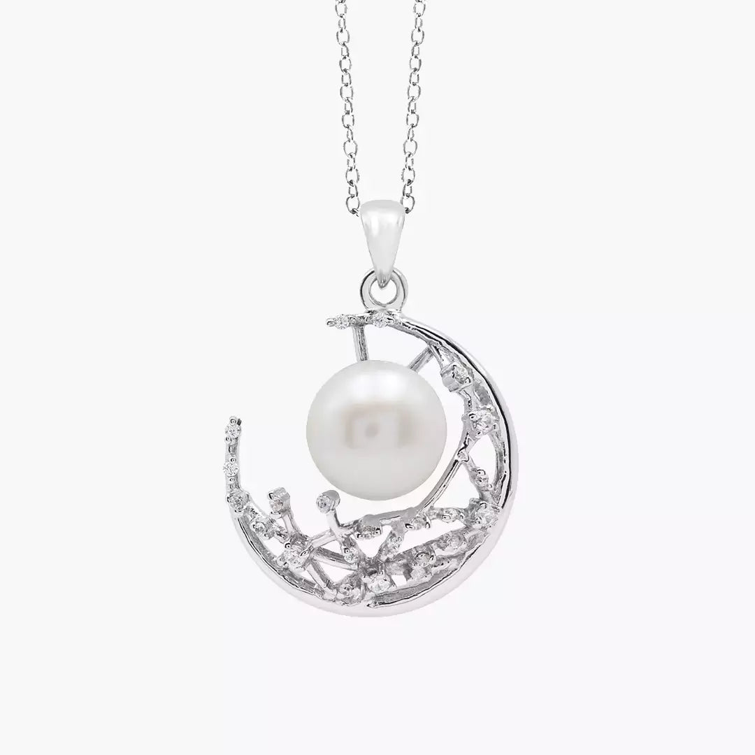 Crescent Pearl Necklace