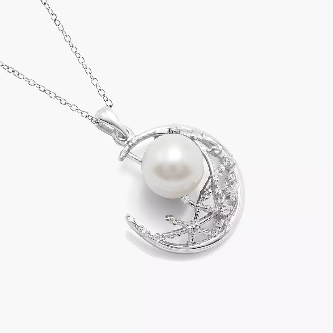 Crescent Pearl Necklace