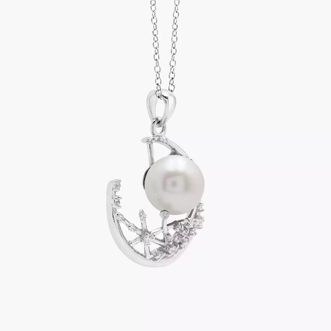 Crescent Pearl Necklace