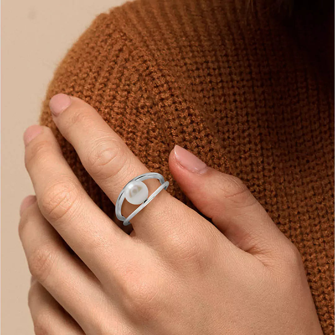 Encased Pearl Ring