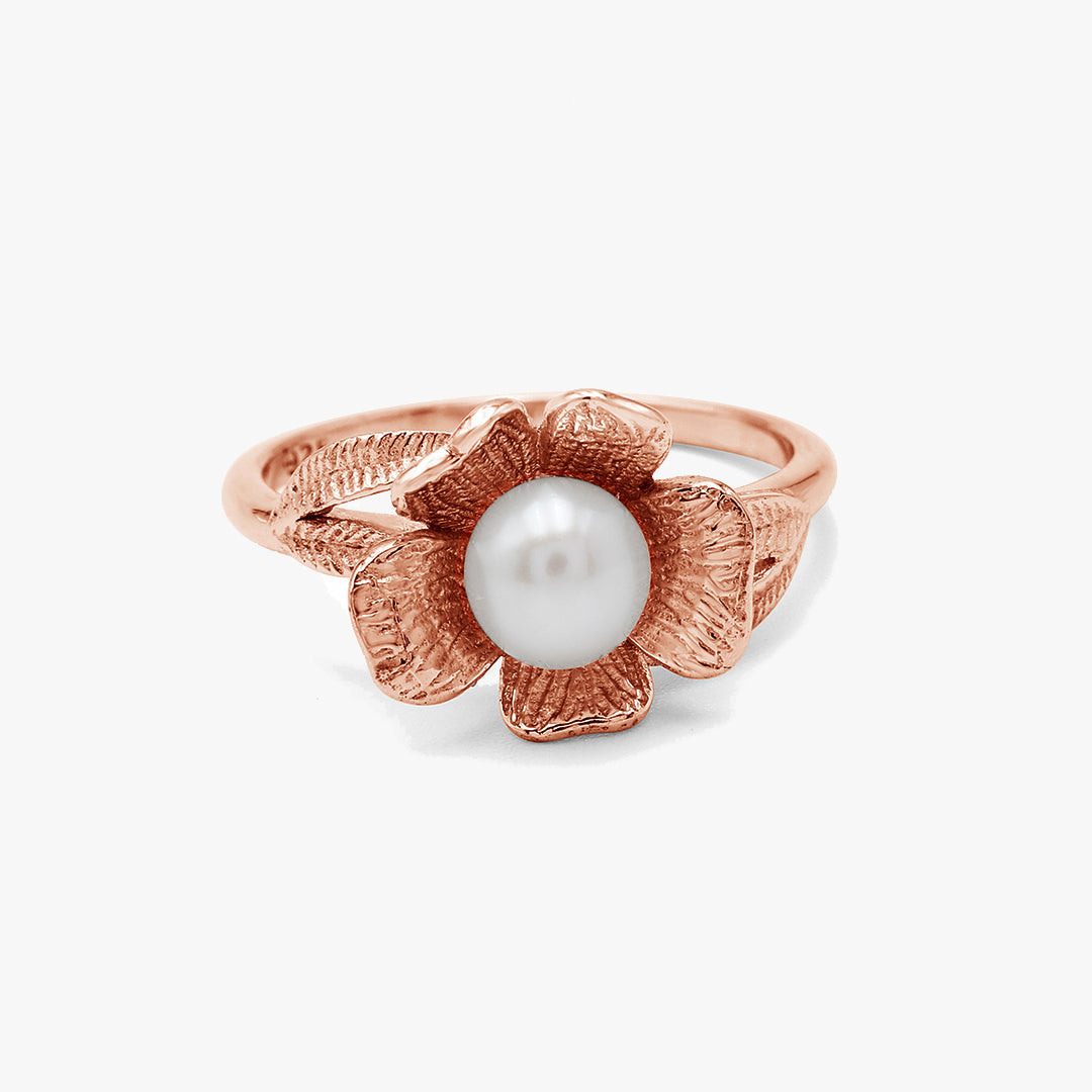 Floral Vine Pearl Ring
