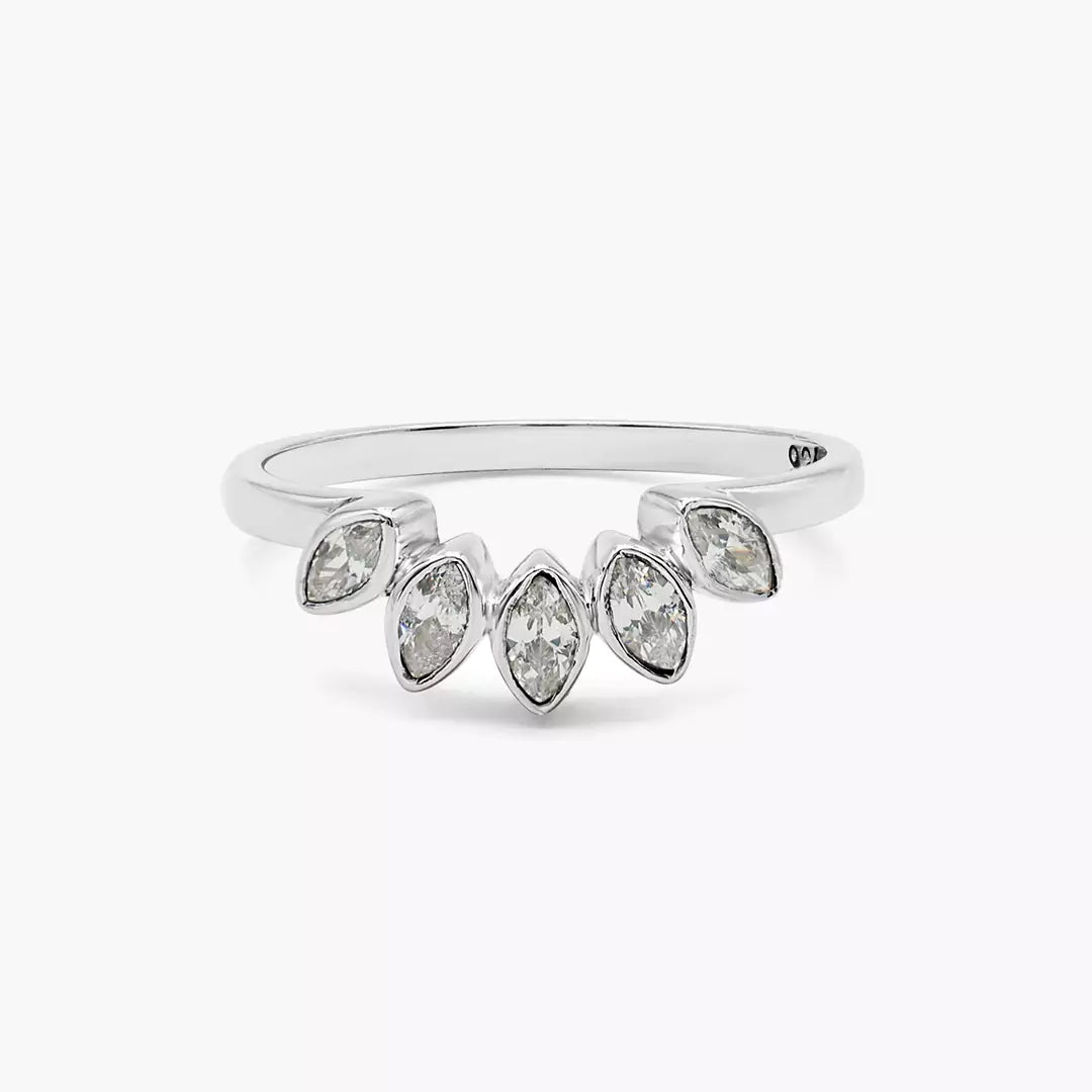 Half Round Marquise Ring