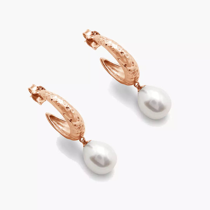 Hammered Pearl Huggies