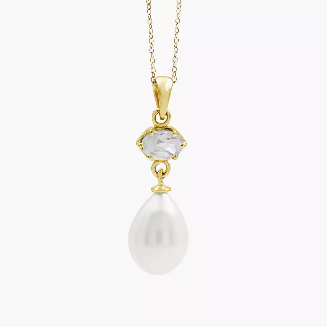 Hexa Solitaire Pearl Necklace