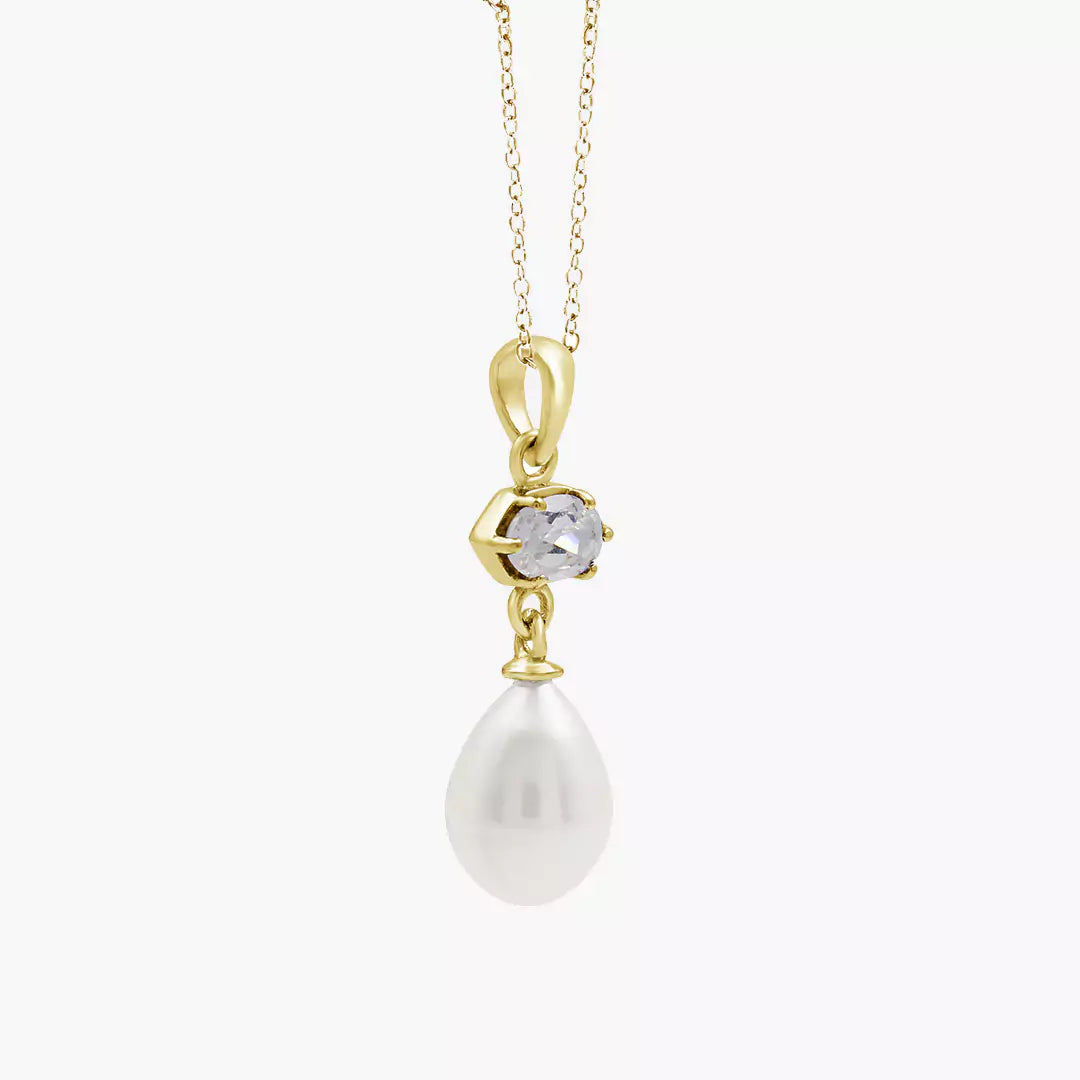Hexa Solitaire Pearl Necklace
