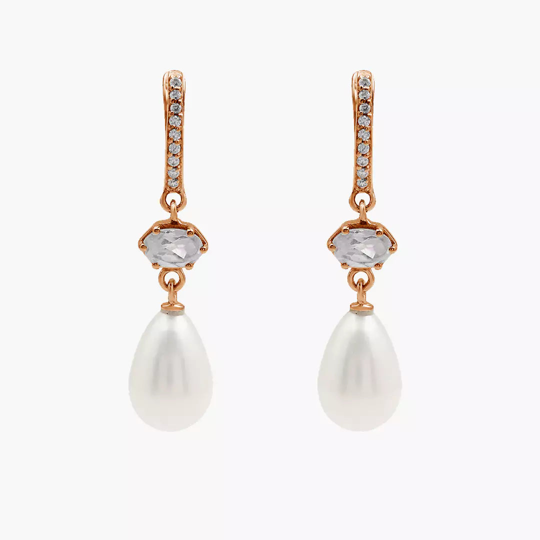 Hexa Solitaire Pearl Huggies