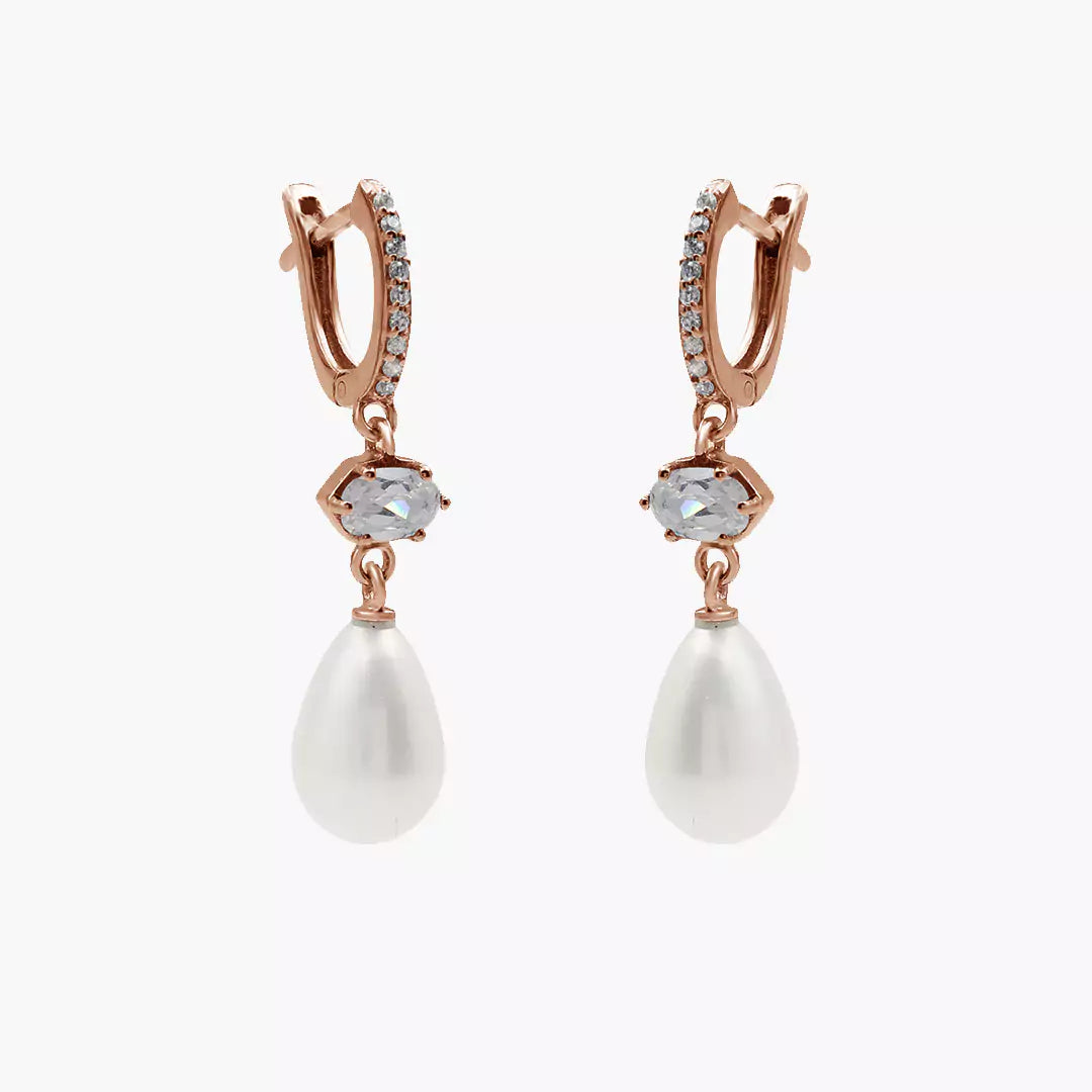 Hexa Solitaire Pearl Huggies