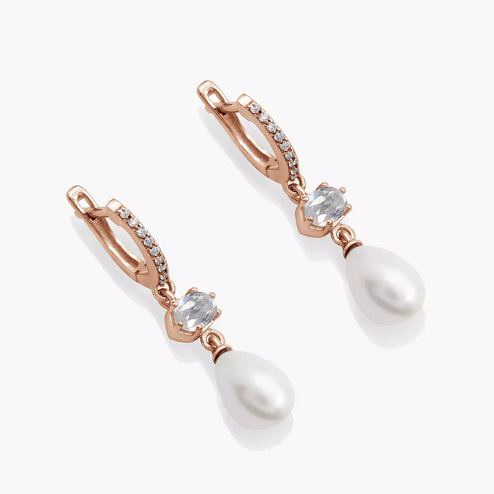 Hexa Solitaire Pearl Huggies