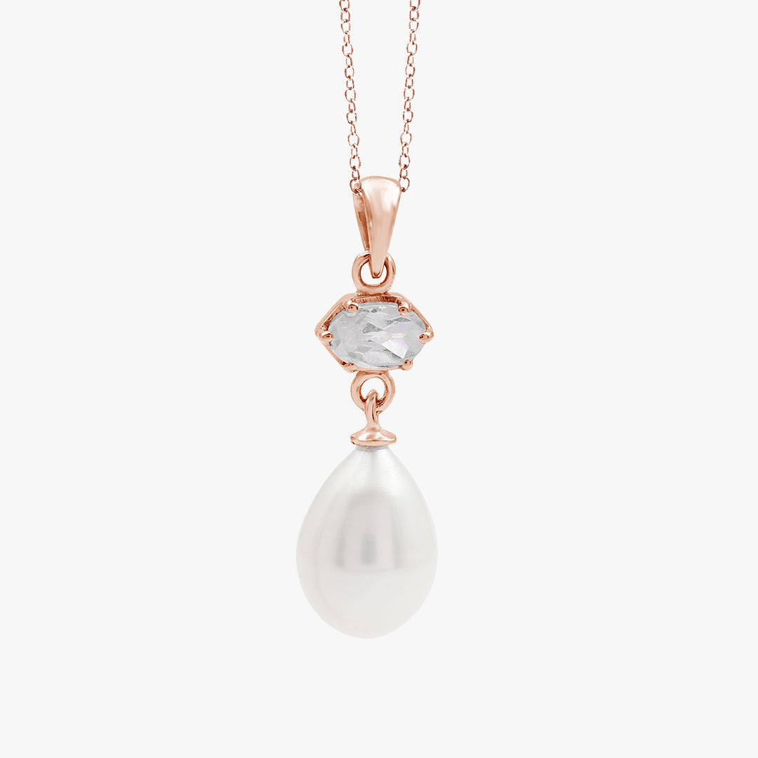 Hexa Solitaire Pearl Necklace