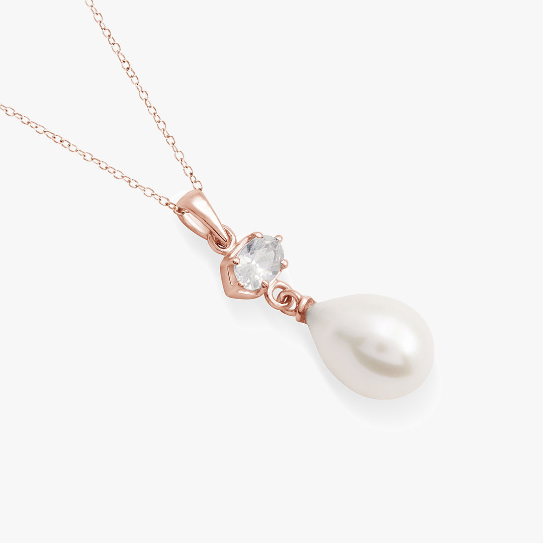 Hexa Solitaire Pearl Necklace