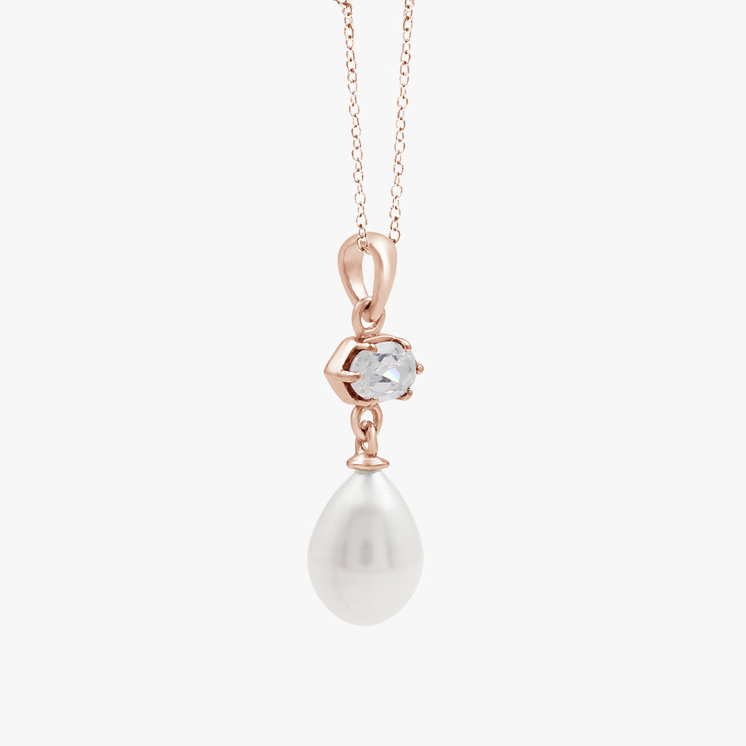 Hexa Solitaire Pearl Necklace