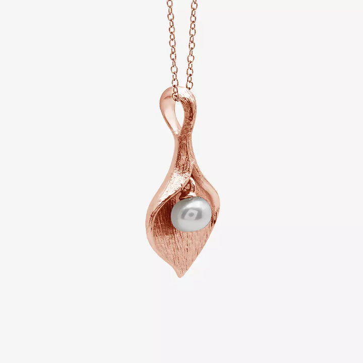 Leaf Bud Pearl Necklace