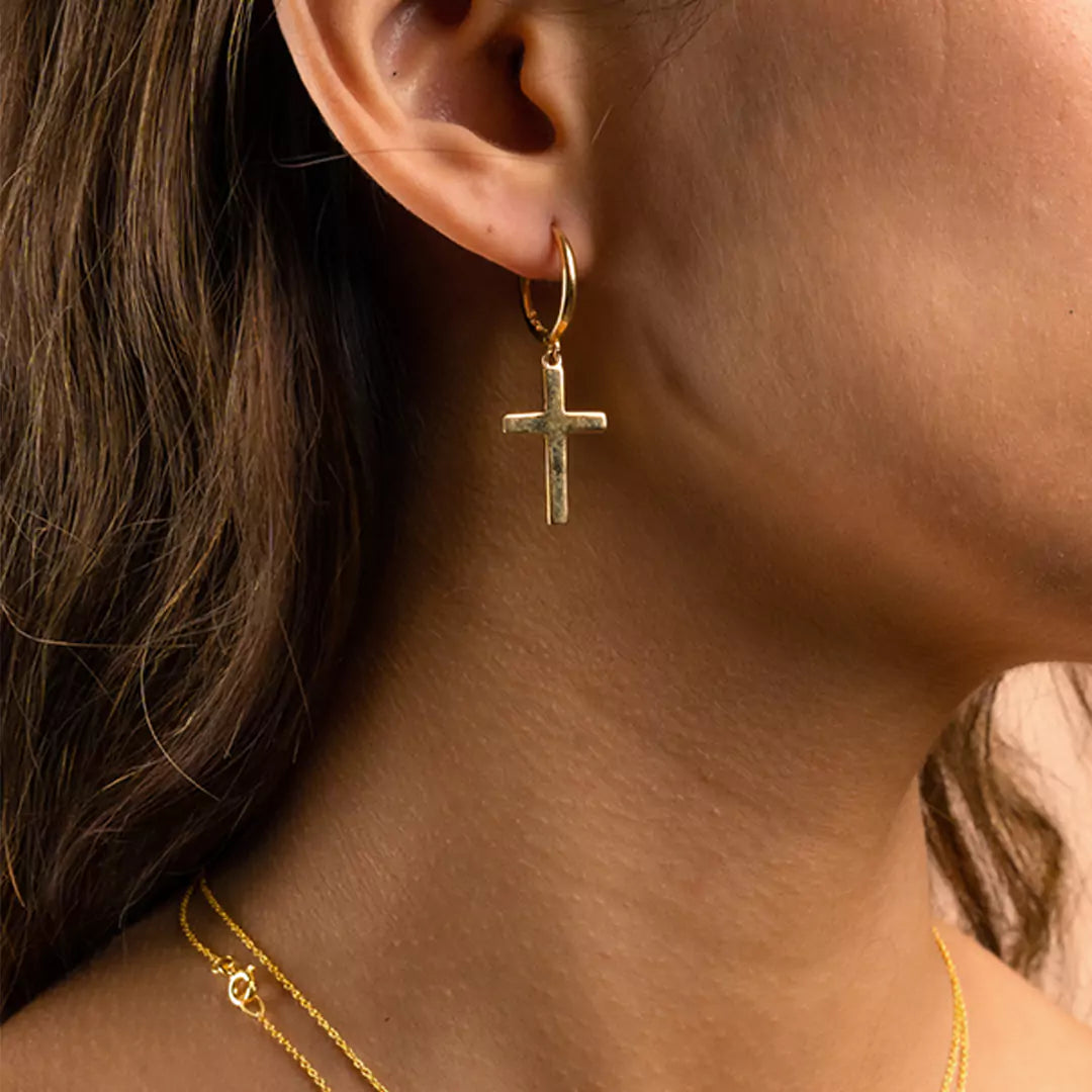 Minimalistic Cross Huggies