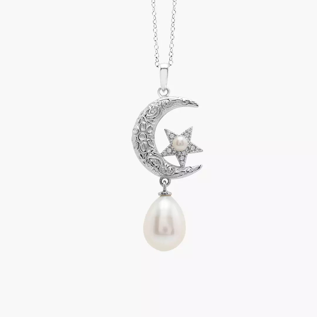 Moon-Star Pearl Necklace