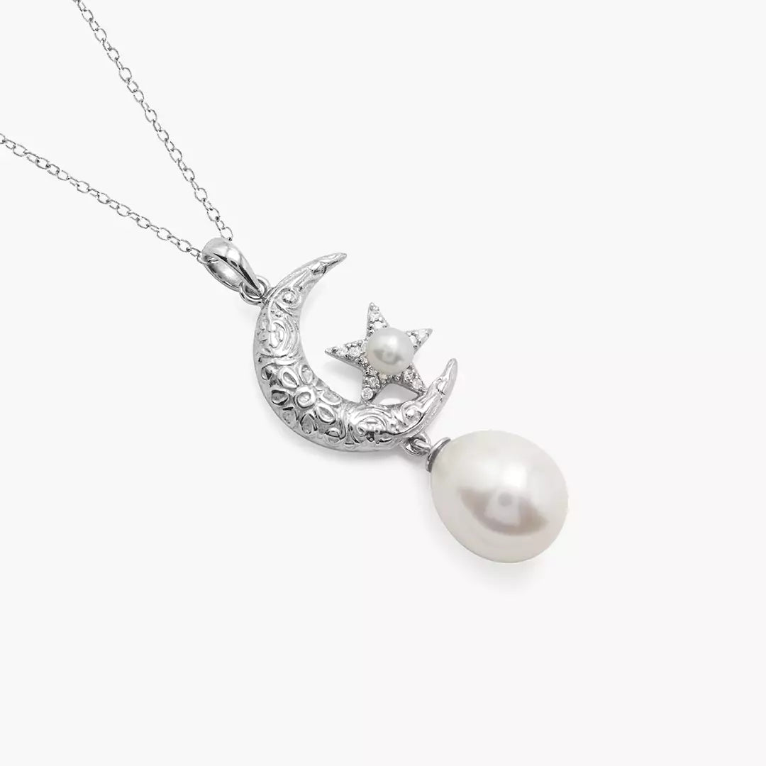 Moon-Star Pearl Necklace