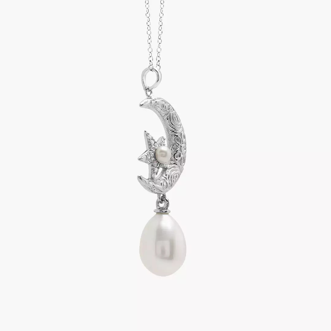 Moon-Star Pearl Necklace