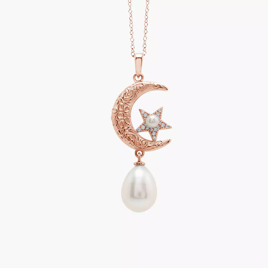 Moon-Star Pearl Necklace