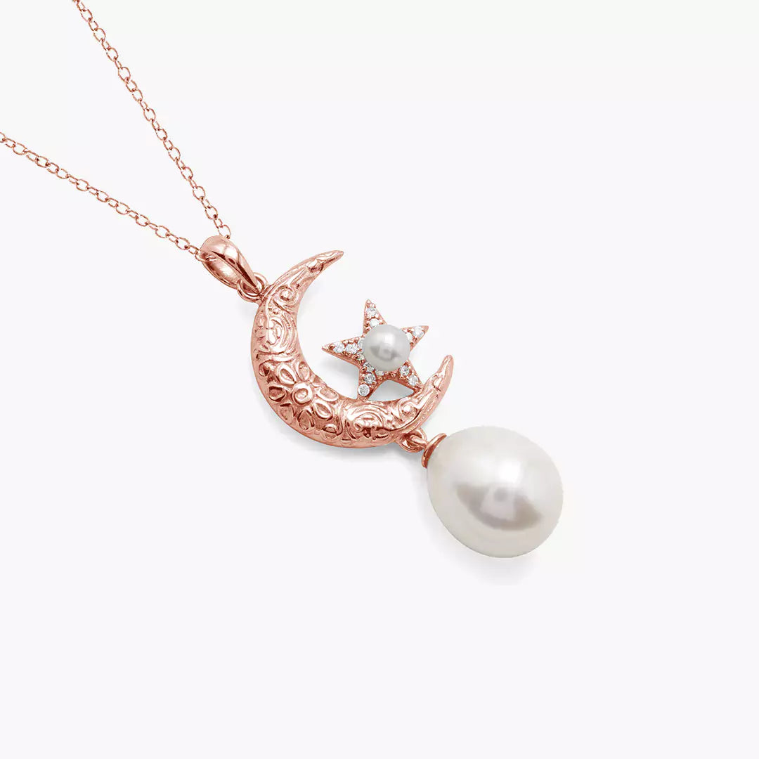 Moon-Star Pearl Necklace