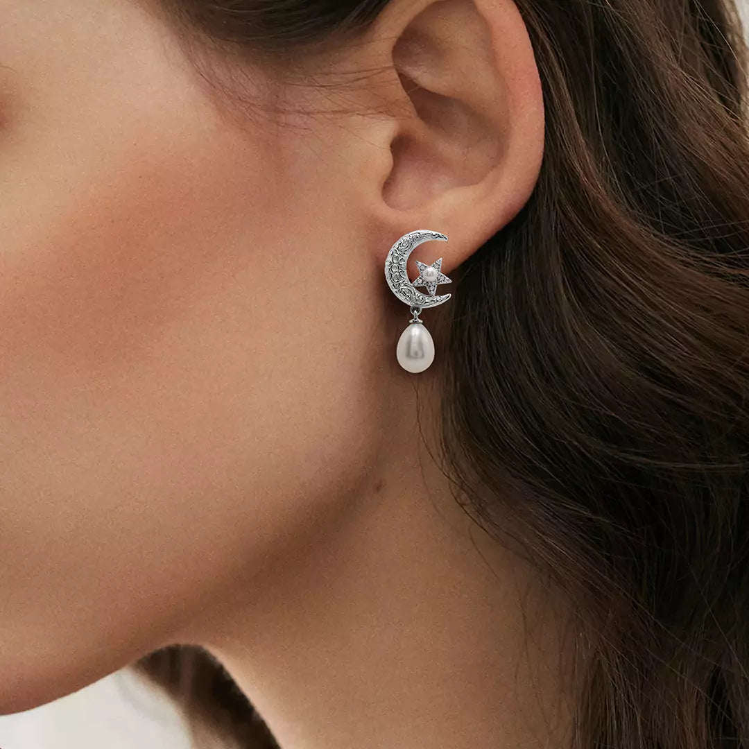 Night Sky Pearl Earrings