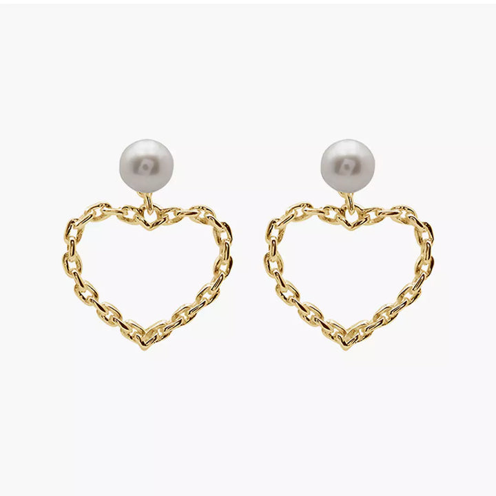 Pearl Heart Danglers