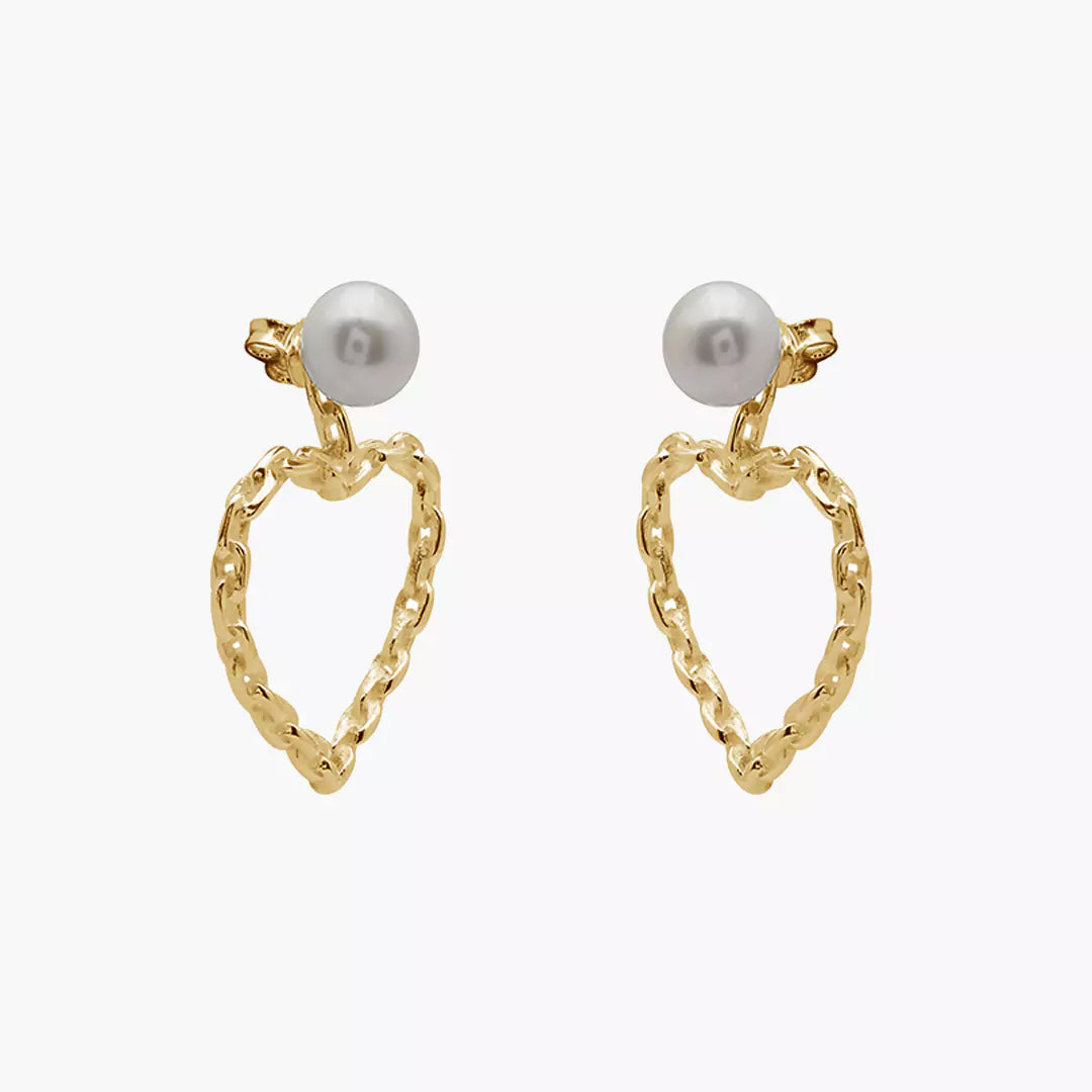 Pearl Heart Danglers
