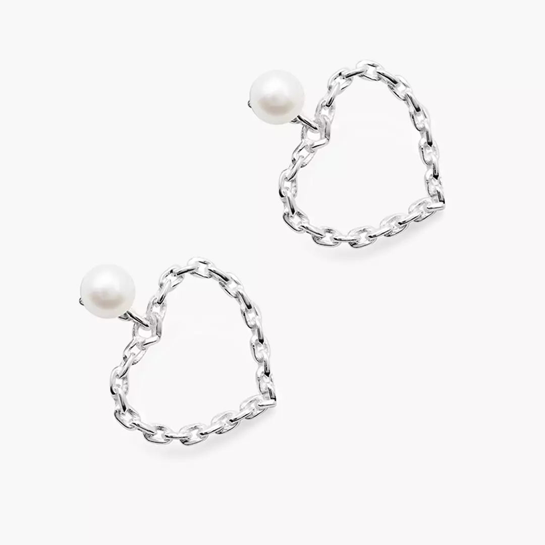 Pearl Heart Danglers