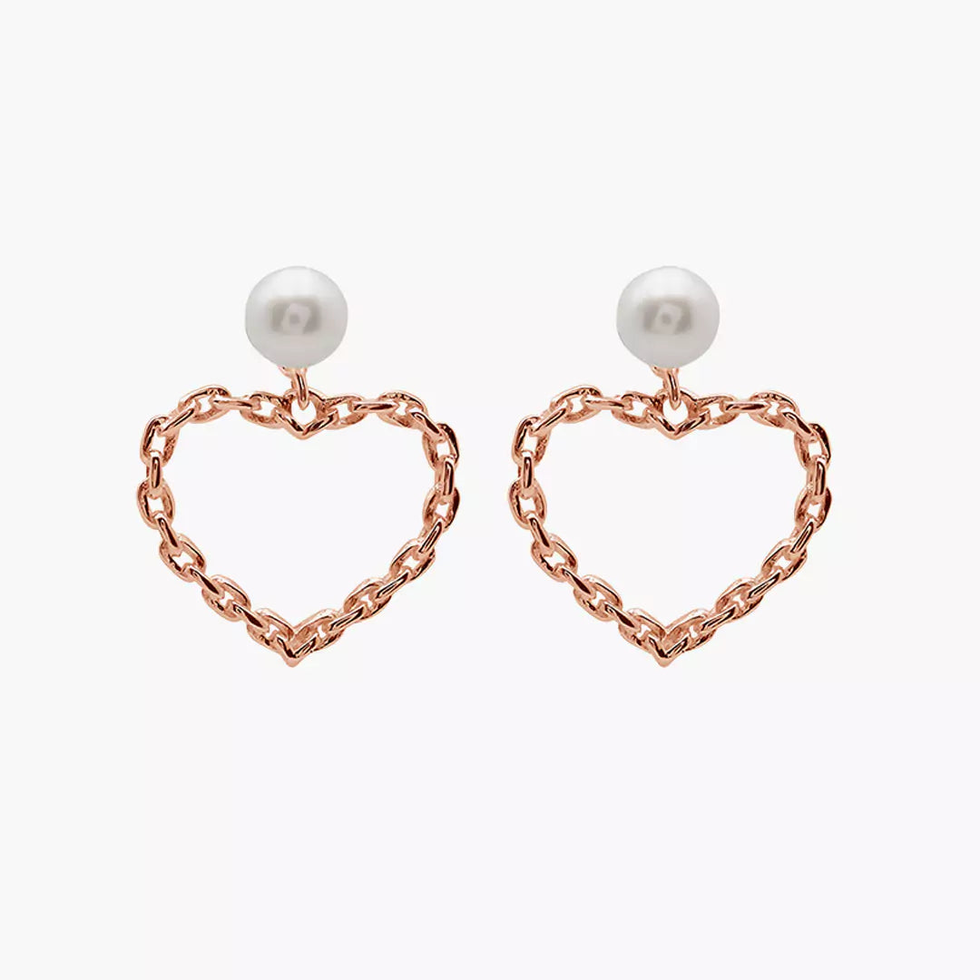 Pearl Heart Danglers