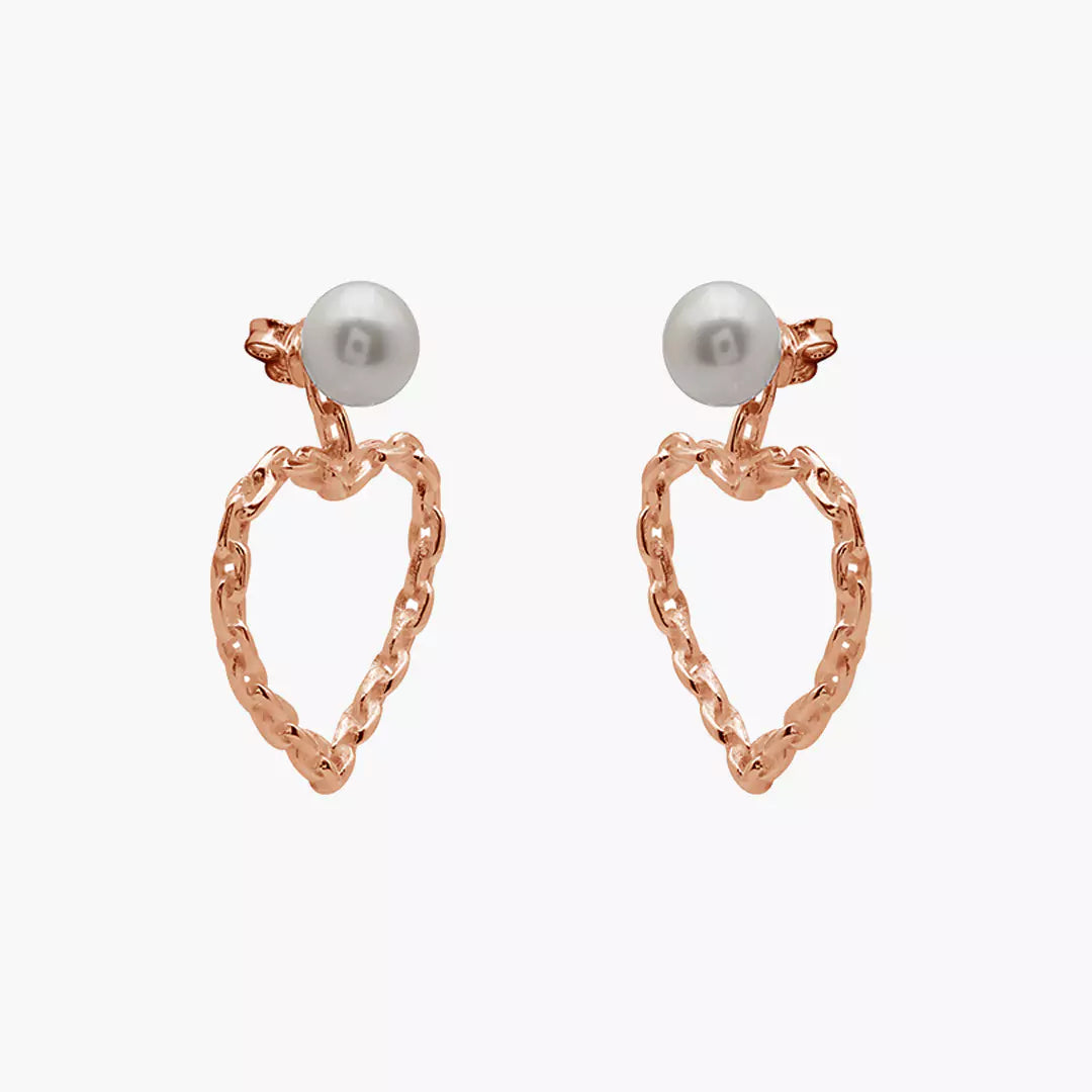 Pearl Heart Danglers