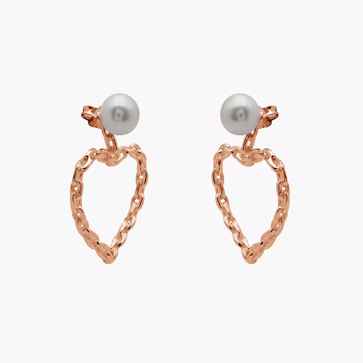 Pearl Heart Danglers