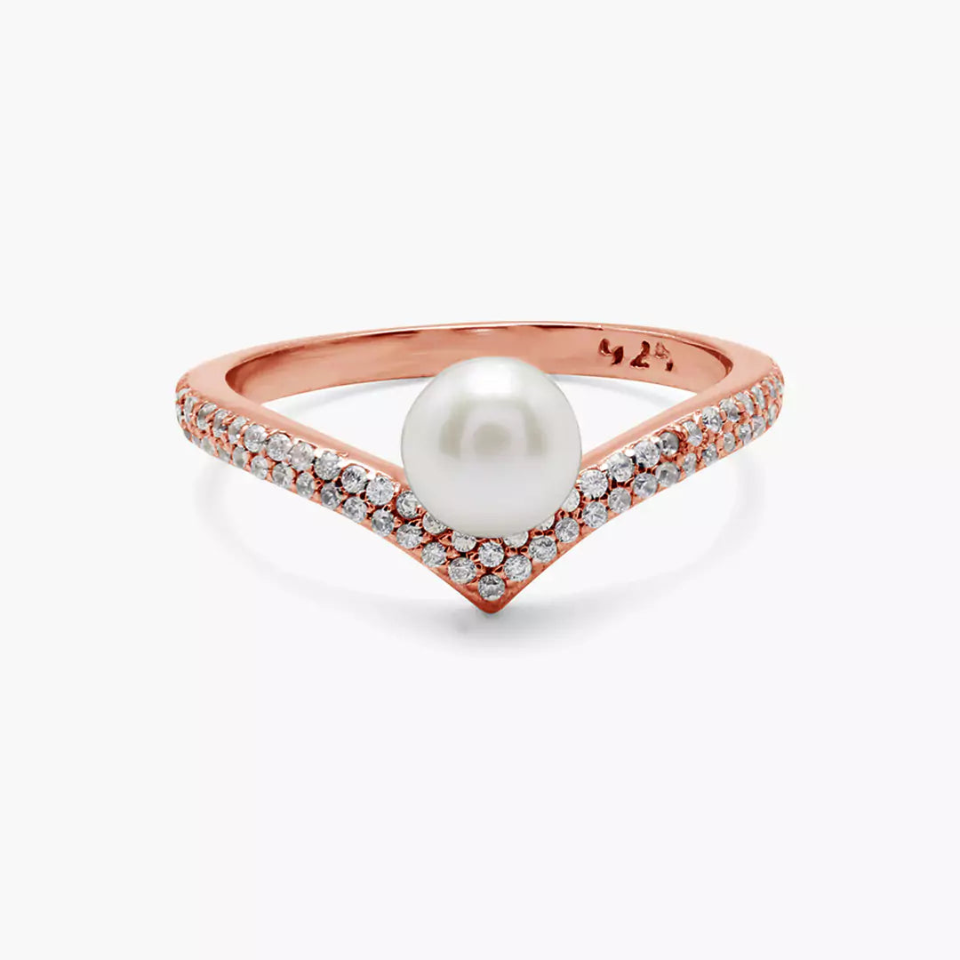 Pearl V Ring