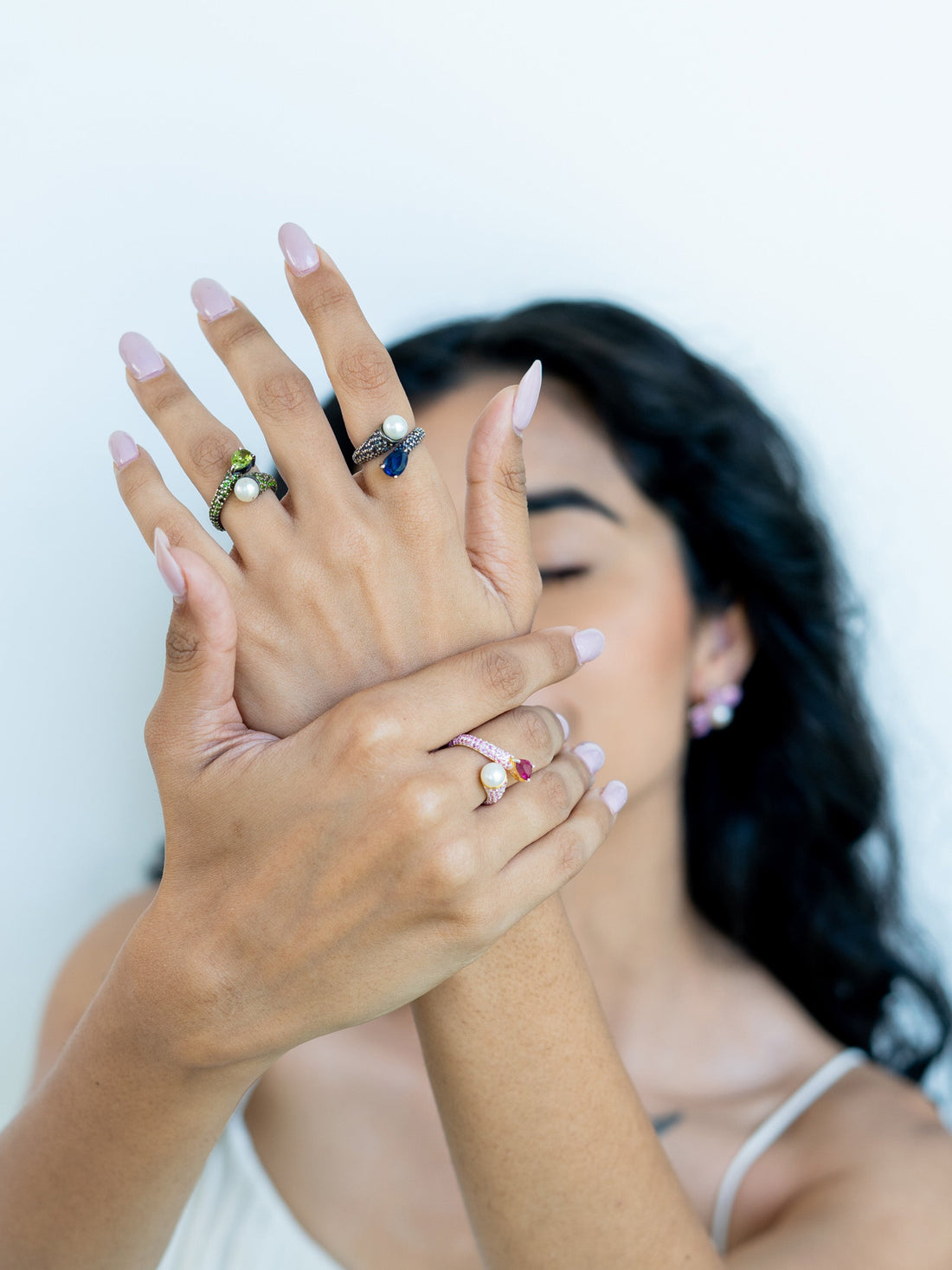 Petunia-Pearl Adjustable Ring