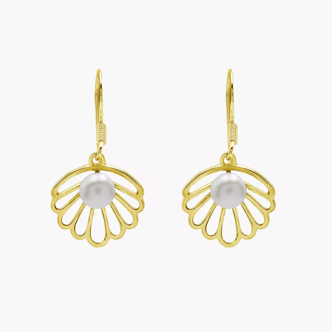 Seashell Pearl Earrings