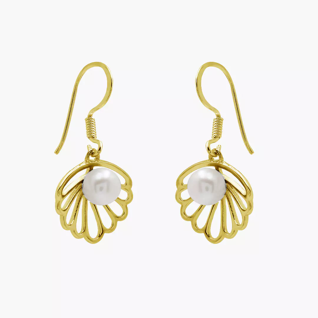 Seashell Pearl Earrings